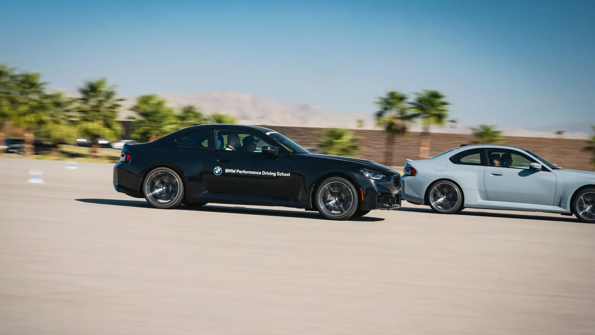 BMW M2 drag racing in Thermal