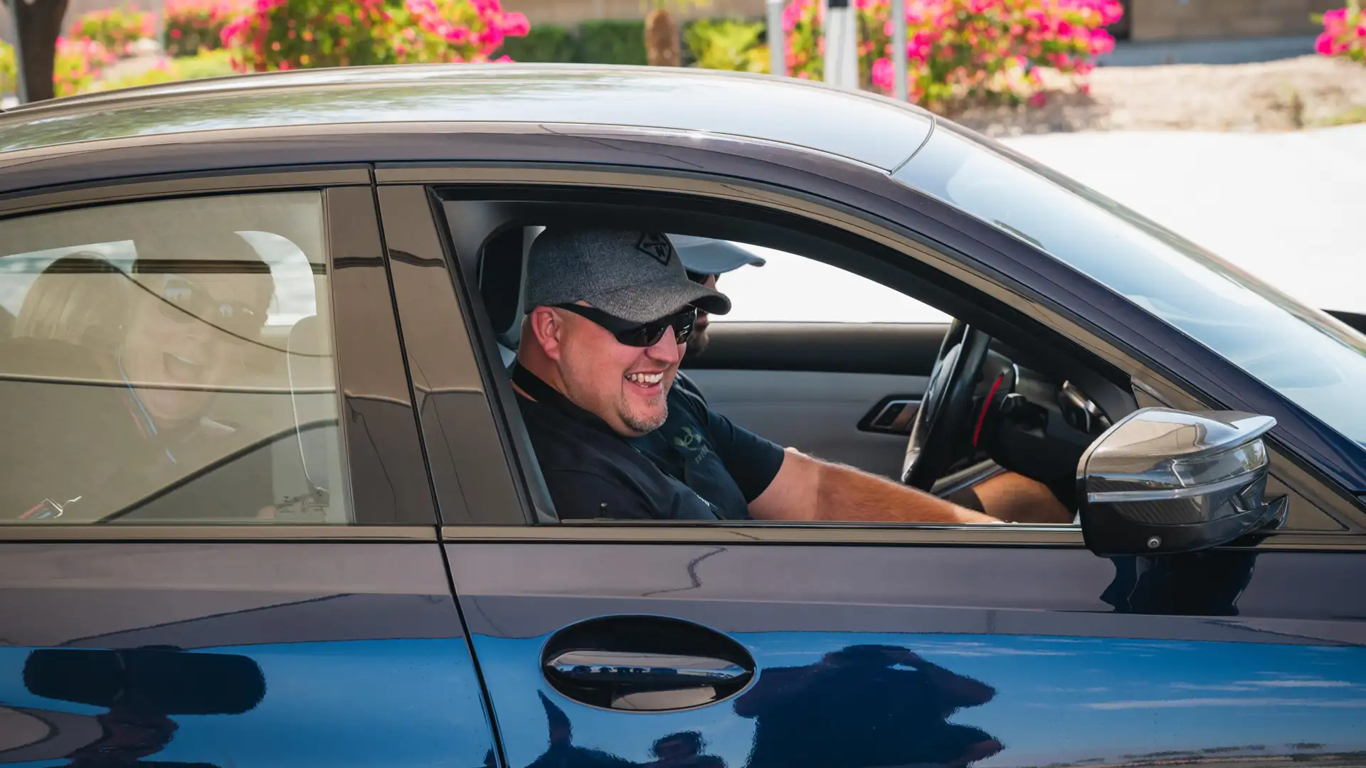 Happy student after BMW hot lap