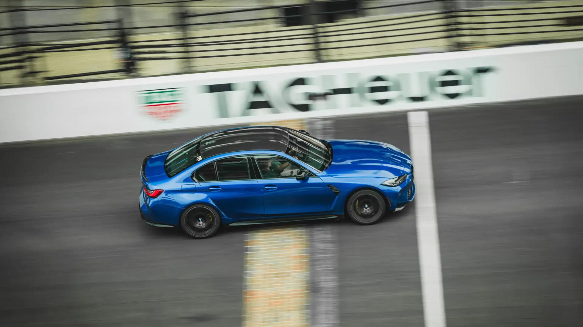 BMW M3 crossing brickyard