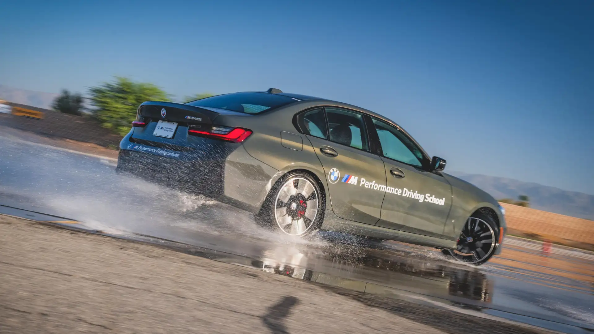 BMW M340i wet skid pad