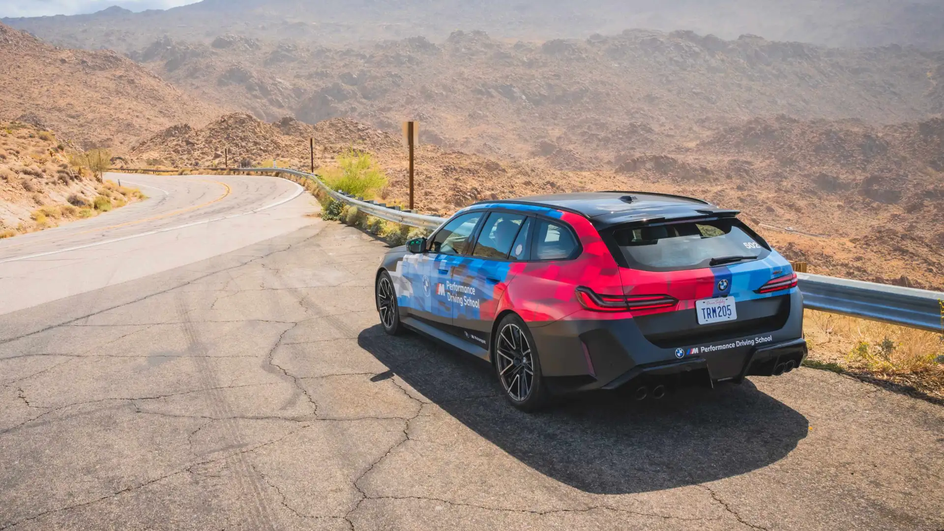 BMW M5 in California mountains