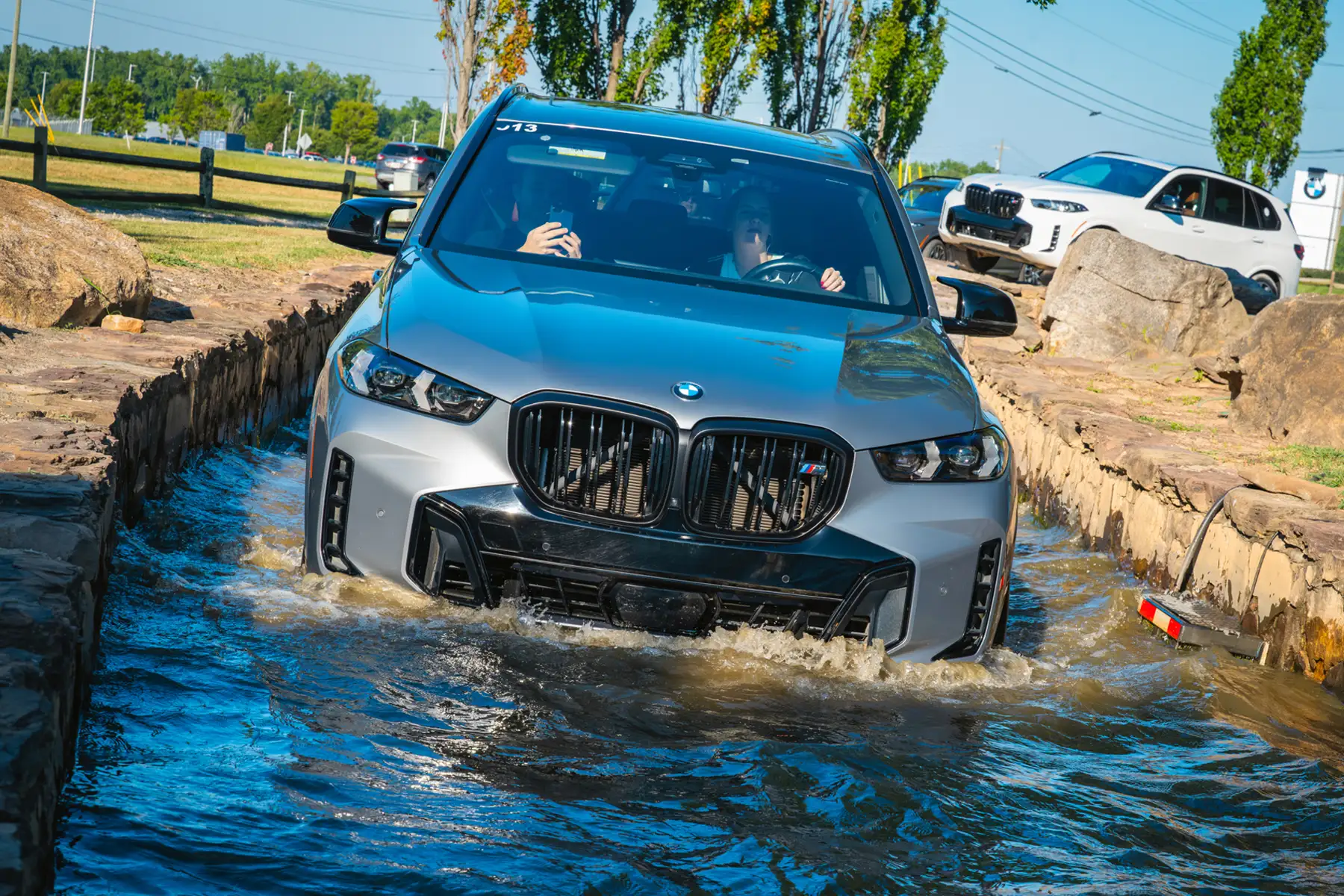BMW X5 wading through water