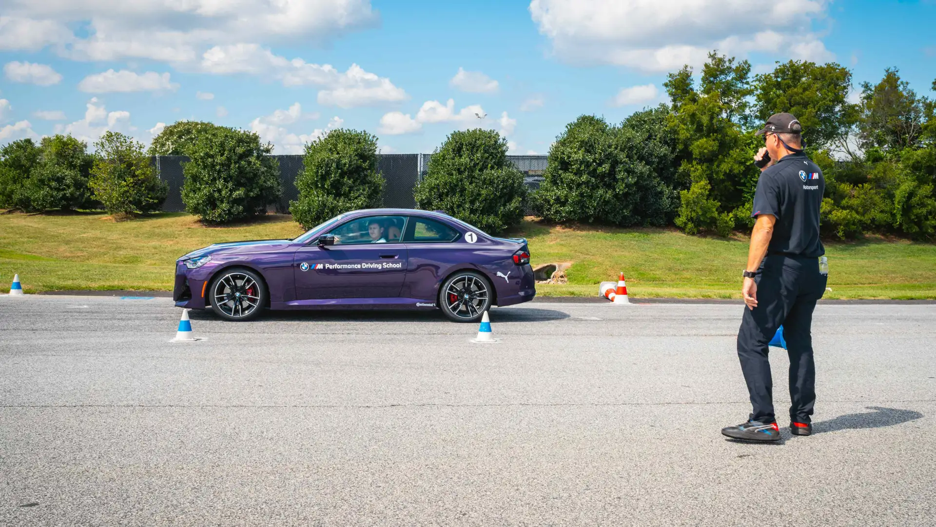 BMW driving instructor on track