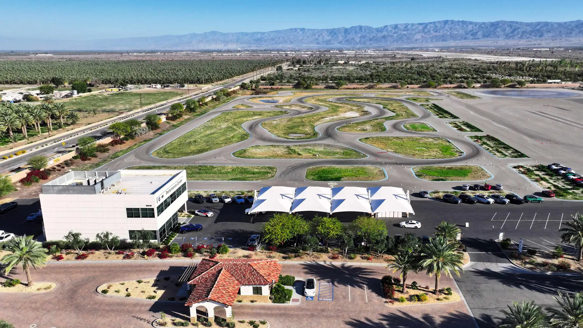 BMW Performance Center west overhead