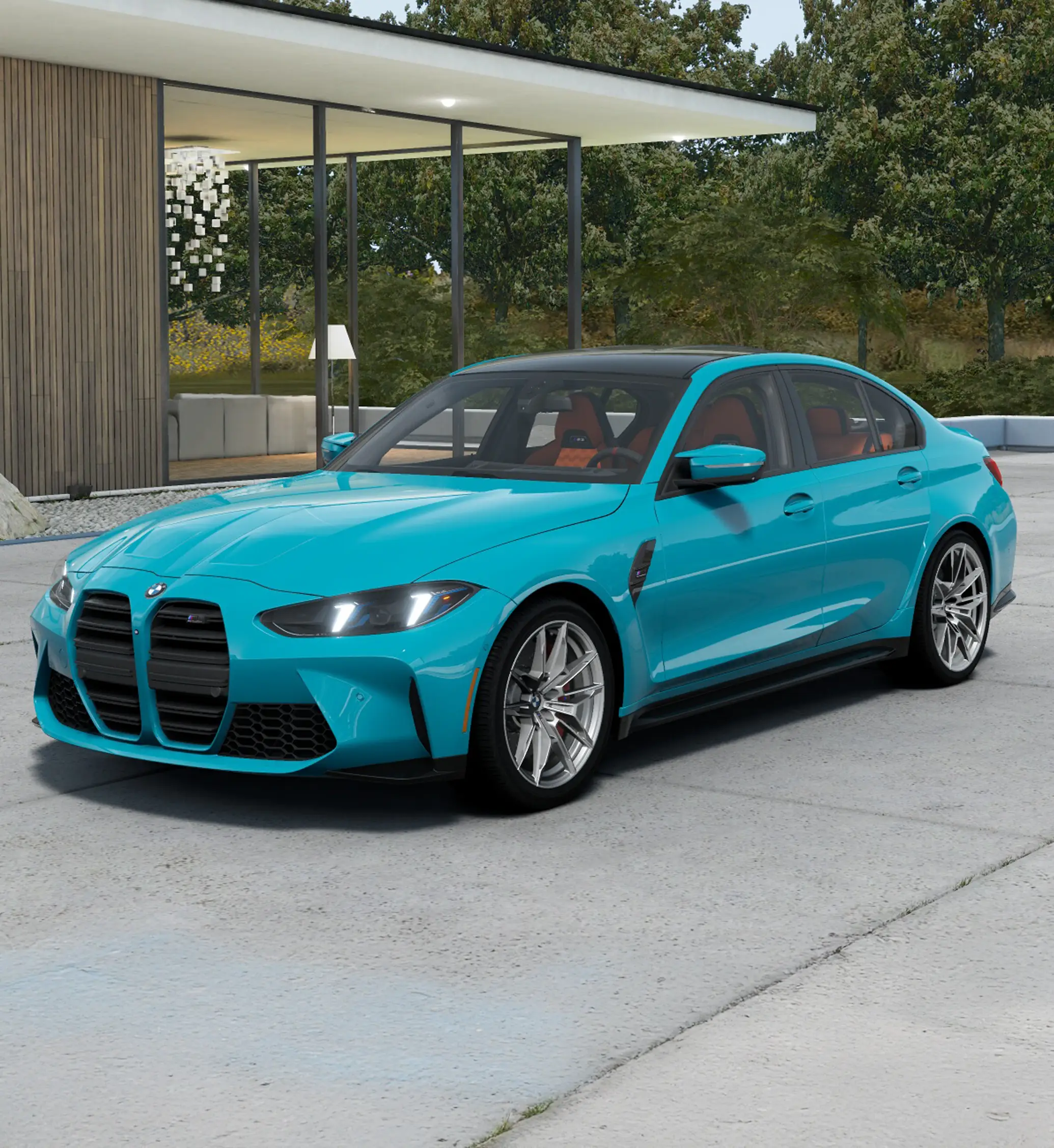 BMW new vehicle delivery in driveway